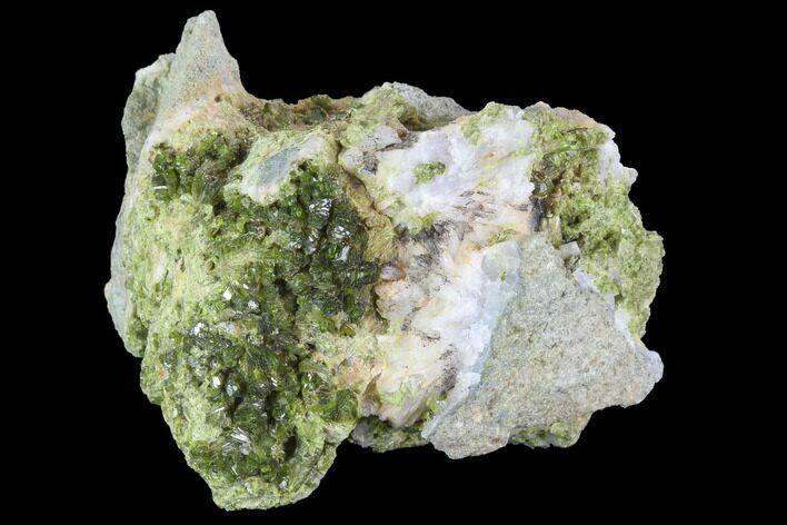 Green Epidote Crystal Cluster - Morocco #91201